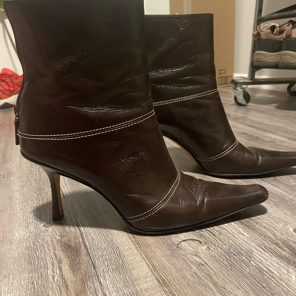 Jimmy Choo Brown Leather Ankle Boots